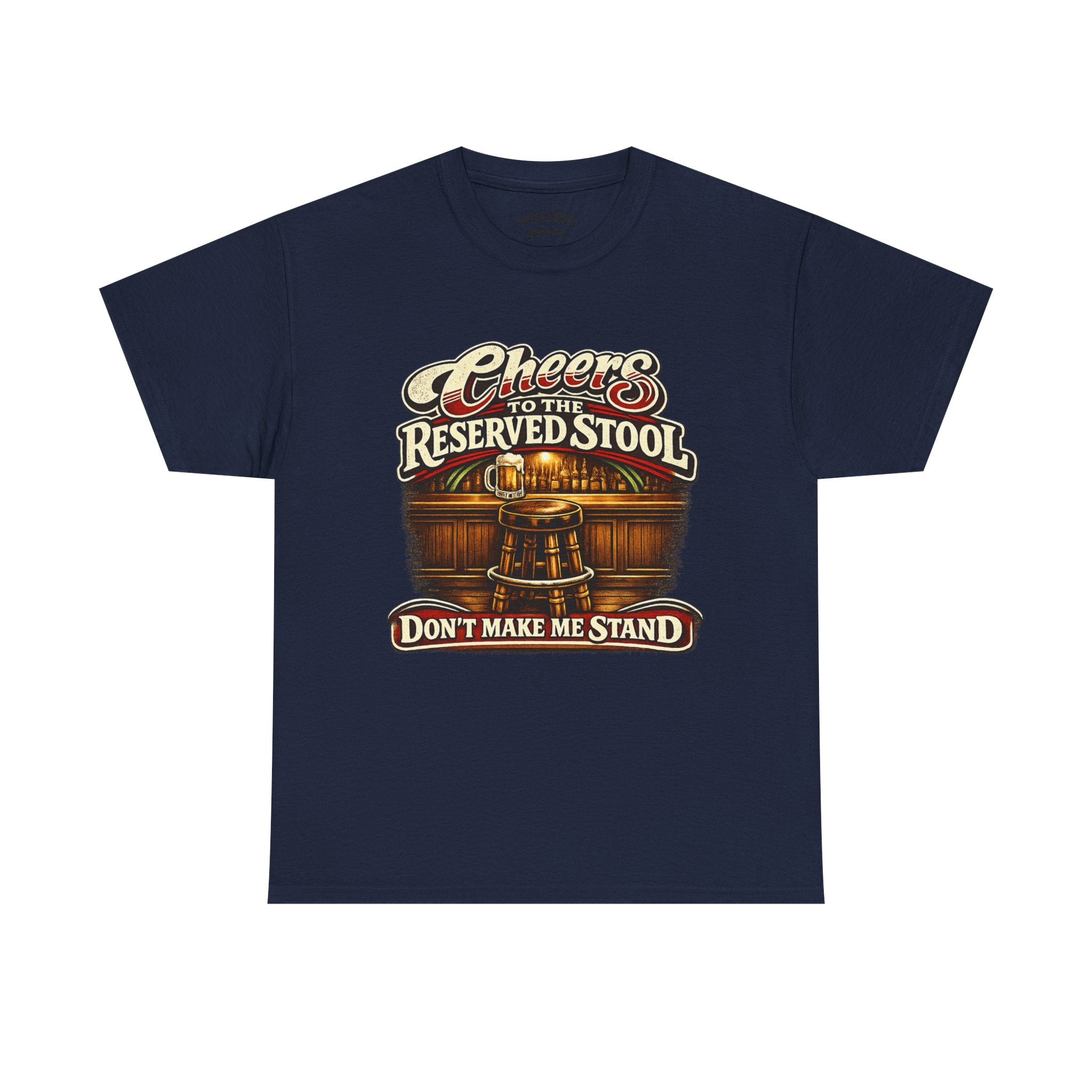 Reserved Bar Stool T‑Shirt – “Cheers to the Reserved Stool” Funny Pub Tee