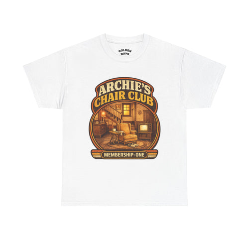 Archie’s Chair Club Graphic Tee — Vintage Cozy Living Room Design